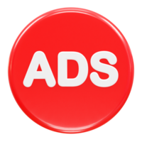 Ads icon render 3d illustration element png