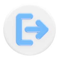 Exit icon logout 3d illustration rendering transparent png