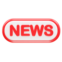 Noticias En Vivo icono representación 3d ilustración elemento png