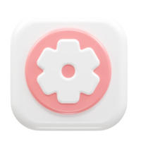 Setting icon 3d illustration rendering element png