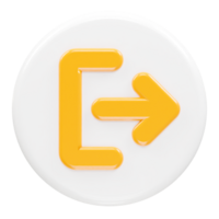 Exit icon logout 3d illustration rendering transparent png