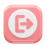 Uitgang icoon uitloggen 3d illustratie renderen transparant png