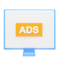 Ads icon render 3d illustration element png