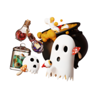 halloween 3d illustraties, lantaarn, zombie, heksen hoed, pompoen, ketel, oogbol, weerwolf, geest, vol maan, kist, knuppel, vampier, skelet, monster, heks, web, spin, halloween 3d hoog png. png