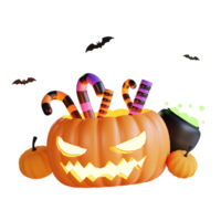 Halloween 3D illustrations, lantern, zombie, witches hat, pumpkin, cauldron, eyeball, werewolf, ghost, full moon, coffin, bat, vampire, skeleton, monster, witch, web, spider, Halloween 3D High png. png