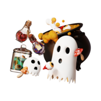 Halloween 3D illustrations, lantern, zombie, witches hat, pumpkin, cauldron, eyeball, werewolf, ghost, full moon, coffin, bat, vampire, skeleton, monster, witch, web, spider, Halloween 3D High png. png