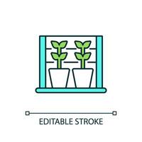 2D customizable rack systems icon representing vertical farming and hydroponics concept, isolated vector, thin line illustration. vector