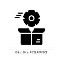 Pixel perfect glyph style optimization icon, isolated vector, product management illustration. vector