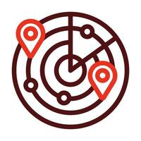 Radar Vector Thick Line Two Color Icons For Personal And Commercial Use.