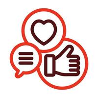 Reaction Vector Thick Line Two Color Icons For Personal And Commercial Use.