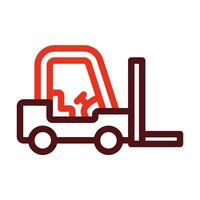 Forklift Vector Thick Line Two Color Icons For Personal And Commercial Use.