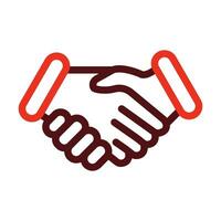 Shake Hand Vector Thick Line Two Color Icons For Personal And Commercial Use.