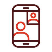 Video Calling Vector Thick Line Two Color Icons For Personal And Commercial Use.