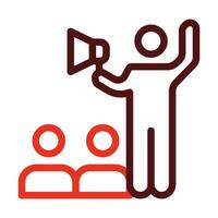 Demonstrator Vector Thick Line Two Color Icons For Personal And Commercial Use.