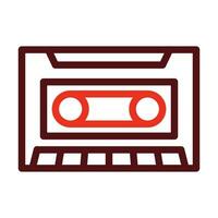 Cassette Tape Vector Thick Line Two Color Icons For Personal And Commercial Use.