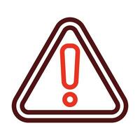 Caution Vector Thick Line Two Color Icons For Personal And Commercial Use.