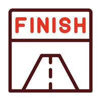 Finish Line Vector Thick Line Two Color Icons For Personal And Commercial Use.