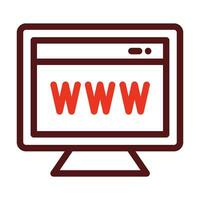 Website Vector Thick Line Two Color Icons For Personal And Commercial Use.