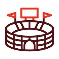 Stadium Vector Thick Line Two Color Icons For Personal And Commercial Use.