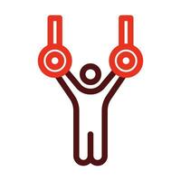 Gymnastic Vector Thick Line Two Color Icons For Personal And Commercial Use.