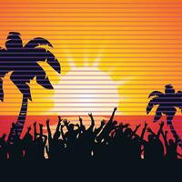 island party at sunset vector