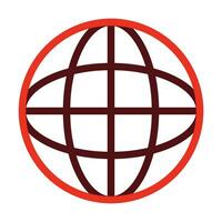 Global Network Vector Thick Line Two Color Icons For Personal And Commercial Use.