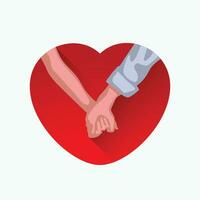 holding hands in heart vector