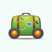 suitcase on wheels vector