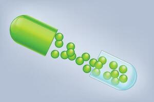 open pill green color vector
