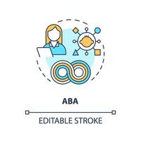 2D editable ABA thin line icon concept, isolated vector, multicolor illustration representing behavioral therapy. vector