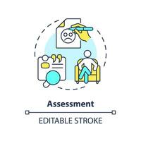 2D editable assessment thin line icon concept, isolated vector, multicolor illustration representing behavioral therapy. vector