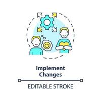 2D editable implement changes thin line icon concept, isolated vector, multicolor illustration representing behavioral therapy. vector