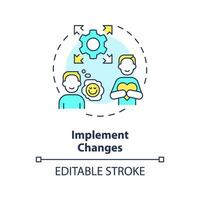 2d editable implementar cambios Delgado línea icono concepto, aislado vector, multicolor ilustración representando conductual terapia. vector