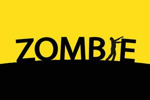 zombi firmar amarillo espalda vector