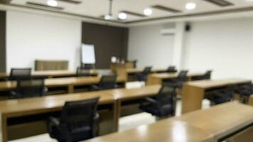 Blurred image of meeting room in the modern office, ideal for presentation background photo