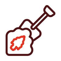 Excavation Vector Thick Line Two Color Icons For Personal And Commercial Use.