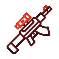 Light Machine Gun Vector Thick Line Two Color Icons For Personal And Commercial Use.