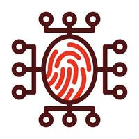 Biometric Data Vector Thick Line Two Color Icons For Personal And Commercial Use.