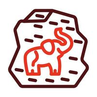 Cave Painting Vector Thick Line Two Color Icons For Personal And Commercial Use.
