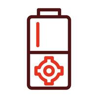 Battery Vector Thick Line Two Color Icons For Personal And Commercial Use.