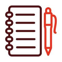 cuaderno vector grueso línea dos color íconos para personal y comercial usar.