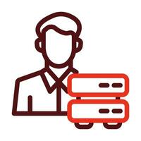 Data Controller Vector Thick Line Two Color Icons For Personal And Commercial Use.