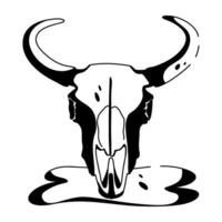 Trendy Cow Skull vector