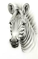 Zebra animal illustration, nature conservation, black and white photo