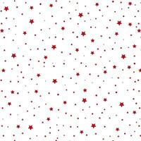 Red stars and point seamless pattern. Isolated on white. Christmas and New Year concept, Birthday. Vector illustration