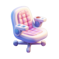 3d rendering gaming chair icon, transparent background png