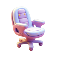 3d rendering gaming chair icon, transparent background png