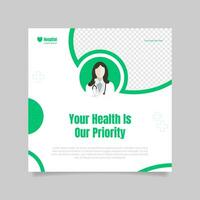 Medical social media post and web banner design. - Vector. vector