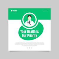 Medical social media post and web banner design. - Vector. vector