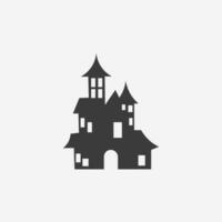 Scary halloween house icon vector isolated. Haunted house, tower, castle symbol sign